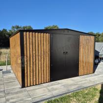 Aranżacja: Metalowa szopa ogrodowa Hartt Plus 360x360x205cm - drzwi na zawiasach - Wooden