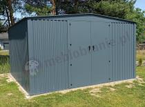 Aranżacja: Metalowa szopa ogrodowa na narzędzia Hartt Plus 360x360x205cm - drzwi na zawiasach - Antracyt A16