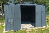 Aranżacja: Metalowa szopa ogrodowa na narzędzia Hartt Plus 360x360x205cm - drzwi na zawiasach - Antracyt A16