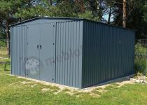 Aranżacja: Metalowa szopa ogrodowa na narzędzia Hartt Plus 360x360x205cm - drzwi na zawiasach - Antracyt A16