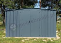 Aranżacja: Metalowa szopa ogrodowa na narzędzia Hartt Plus 360x360x205cm - drzwi na zawiasach - Antracyt A16