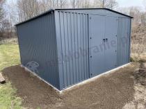 Aranżacja: Metalowa szopa ogrodowa na narzędzia Hartt Plus 360x360x205cm - drzwi na zawiasach - Antracyt A16
