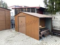 Aranżacja: Metalowa szopa z drewutnią Wipper 342x191cm (4,8m2) – Wood