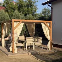Aranżacja: Metalowe meble na taras dla 8 osób z sofami 175cm i wysokim stołem Doros Grande - Cream