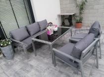 Aranżacja: Metalowe meble ogrodowe szare dla 5 osób Sodor Dining