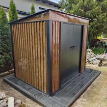 Aranżacja: Metalowy domek na narzędzia Nittel 240x180x205 cm - imitacja drewna
