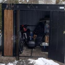 Aranżacja: Metalowy domek na narzędzia z drzwiami na zawiasach Nittel Plus 240x240 cm - Wooden