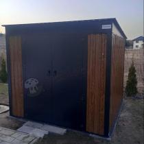 Aranżacja: Metalowy domek na narzędzia z drzwiami na zawiasach Nittel Plus 240x240 cm - Wooden