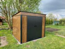Aranżacja: Metalowy domek na narzędzia z drzwiami na zawiasach Nittel Plus 240x240 cm - Wooden