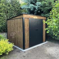 Aranżacja: Metalowy domek na narzędzia z drzwiami na zawiasach Nittel Plus 240x240 cm - Wooden