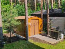 Aranżacja: Metalowy domek ogrodowy z oknem wood Dummer 277x323x221cm (8,2m3)