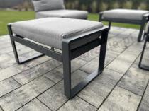 Aranżacja: Metalowy narożnik na taras z dużym, wysokim stołem 160cm i fotelem - Panaon Corner XXL - Light Grey