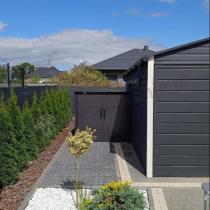 Aranżacja: Metalowy schowek na 4 rowery Varsat 165x222x151 - Szary