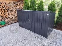 Aranżacja: Metalowy schowek na pojemniki na odpady Lagger 237x101cm - Antracyt