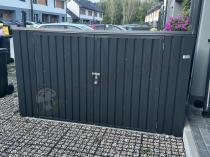 Aranżacja: Metalowy schowek na pojemniki na odpady Lagger 237x101cm - Antracyt