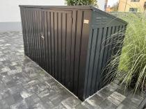 Aranżacja: Metalowy schowek na pojemniki na odpady Lagger 237x101cm - Antracyt
