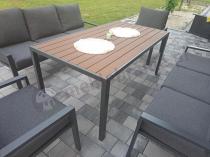 Aranżacja: Metalowy zestaw mebli do ogrodu dla 8 osób Sodor Grande - Dark Grey Polywood