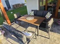 Aranżacja: Metalowy zestaw mebli do ogrodu dla 8 osób Sodor Grande - Dark Grey Polywood
