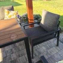 Aranżacja: Metalowy zestaw mebli do ogrodu dla 8 osób Sodor Grande - Dark Grey Polywood