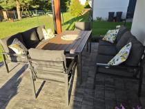 Aranżacja: Metalowy zestaw mebli do ogrodu dla 8 osób Sodor Grande - Dark Grey Polywood