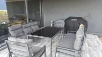 Aranżacja: Metalowy zestaw mebli na taras dla 8 osób wysokie oparcie Doros Grande - Dark Grey