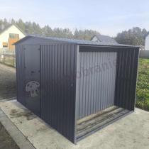 Aranżacja: Mocna szopa ogrodowa z drewutnią Wartt Plus z drzwiami na zawiasach 300x240x200cm - Antracite A16