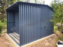 Aranżacja: Mocna szopa ogrodowa z drewutnią Wartt Plus z drzwiami na zawiasach 300x240x200cm - Antracite A16