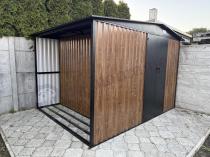 Aranżacja: Mocna szopa ogrodowa z drewutnią Wartt Plus z drzwiami na zawiasach 300x240x200cm - Wooden