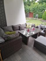 Aranżacja: Modułowe meble z technorattanu LIGURITO IX PLUS Brown Elite & Grey + fotel