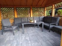 Aranżacja: Modułowy duży narożnik ogrodowy z fotelem Tavaro Corner XL Antracite