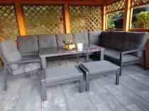 Aranżacja: Modułowy duży narożnik ogrodowy z fotelem Tavaro Corner XL Antracite