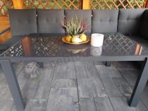 Aranżacja: Modułowy duży narożnik ogrodowy z fotelem Tavaro Corner XL Antracite