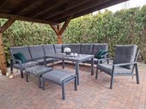 Aranżacja: Modułowy duży narożnik ogrodowy z fotelem Tavaro Corner XL Antracite