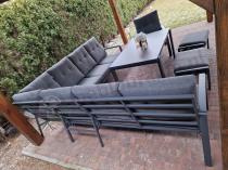 Aranżacja: Modułowy duży narożnik ogrodowy z fotelem Tavaro Corner XL Antracite