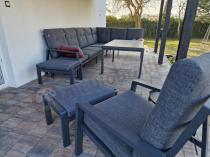 Aranżacja: Modułowy duży narożnik ogrodowy z fotelem Tavaro Corner XL Antracite