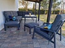 Aranżacja: Modułowy duży narożnik ogrodowy z fotelem Tavaro Corner XL Antracite