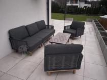 Aranżacja: Modułowy komplet mebli na taras z drewnianymi nóżkami - Mona - Dark Grey