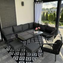 Aranżacja: Modułowy narożnik na taras z fotelem i stołem 120cm Postigo Corner XL Dark Grey