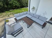 Aranżacja: Modułowy narożnik ogrodowy 280x220cm z ławą i fotelem Panaon LG
