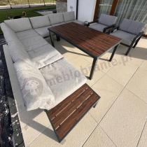 Aranżacja: Modułowy narożnik ogrodowy z fotelami i pufami - Calamba Corner XXL - Light Grey