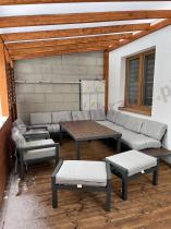 Aranżacja: Modułowy narożnik ogrodowy z fotelami i pufami - Calamba Corner XXL - Light Grey