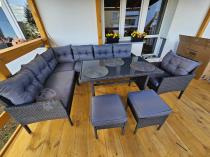 Aranżacja: Narożne meble ogrodowe z fotelem technorattan Perata Corner – Anthracite