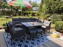 Aranżacja: Narożne meble ogrodowe z fotelem technorattan Perata Corner – Anthracite