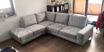 Aranżacja: Narożnik Flavio Slim jasnoszary z funkcją spania 255x214cm lewy