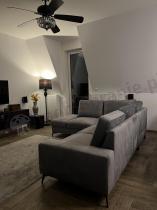 Aranżacja: Narożnik Flavio Slim jasnoszary z funkcją spania 255x214cm lewy