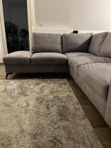 Aranżacja: Narożnik Flavio Slim jasnoszary z funkcją spania 255x214cm lewy