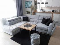 Aranżacja: Narożnik Kairos szary z funkcją spania lewostronny 265x197 cm