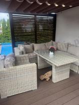 Aranżacja: Narożnik modułowy z wysokim stołem LIGURITO VIII Plus Beige + fotel