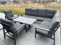 Aranżacja: Narożnik ogrodowy z regulowanymi fotelami i podnoszonym stołem Tavaro Corner Plus Antracite