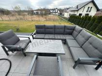 Aranżacja: Narożnik ogrodowy z regulowanymi fotelami i podnoszonym stołem Tavaro Corner Plus Antracite